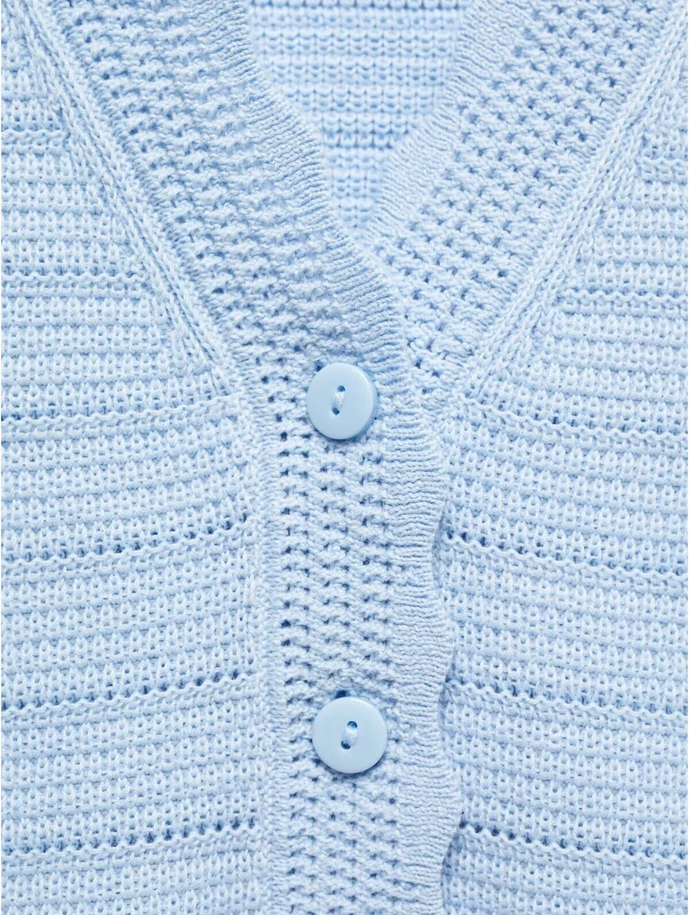 Mango Knitted Vest with Lace Details NWT Sky Blue XL